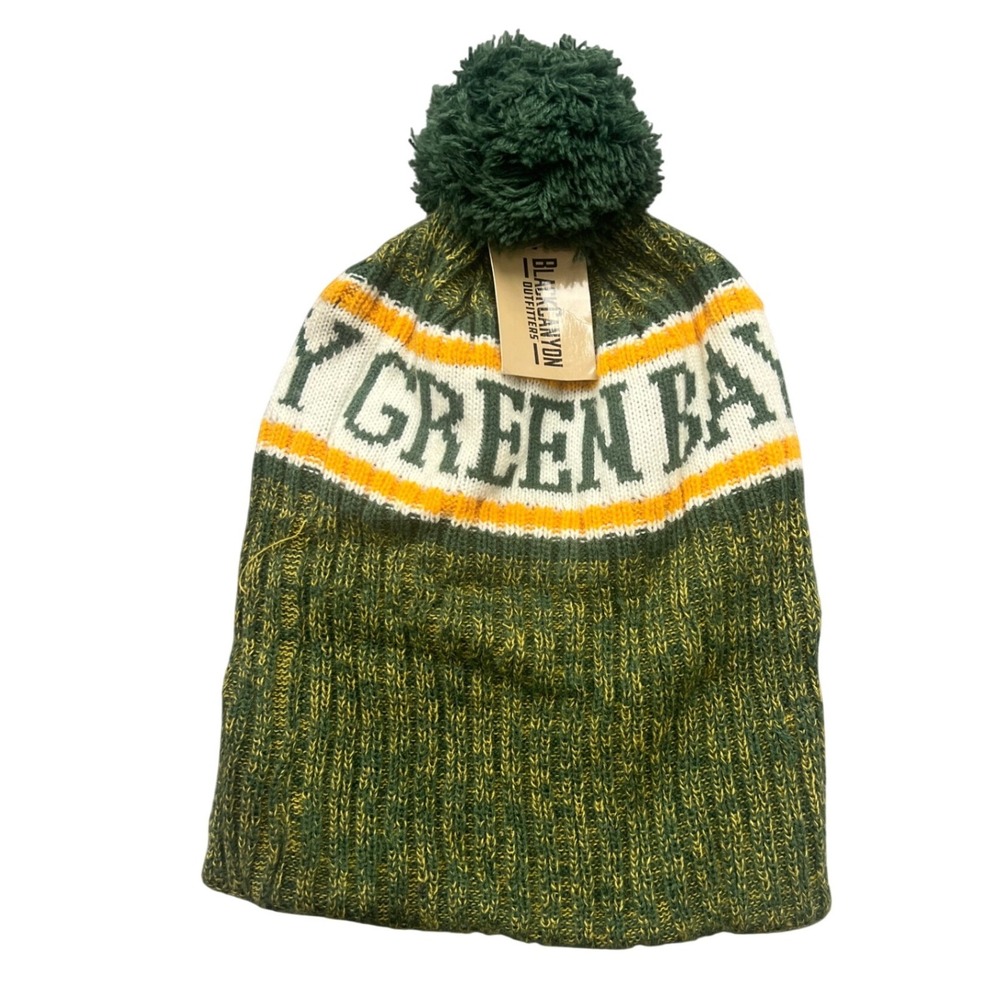 BlackCanyon‎ Outfitters Green Bay Knit Pom Beanie Fleece Lined Hat GBKNIT19 NEW